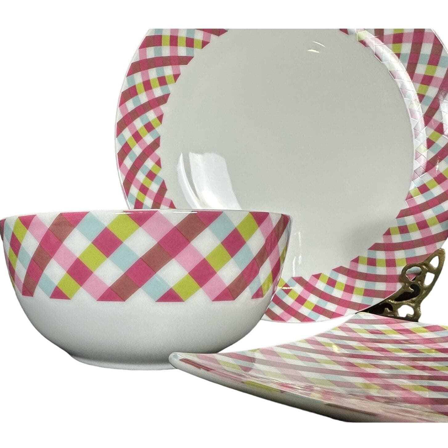 TableTops Gallery Gingham Dinnerware 4-Piece Place Setting - Thumbnail 2