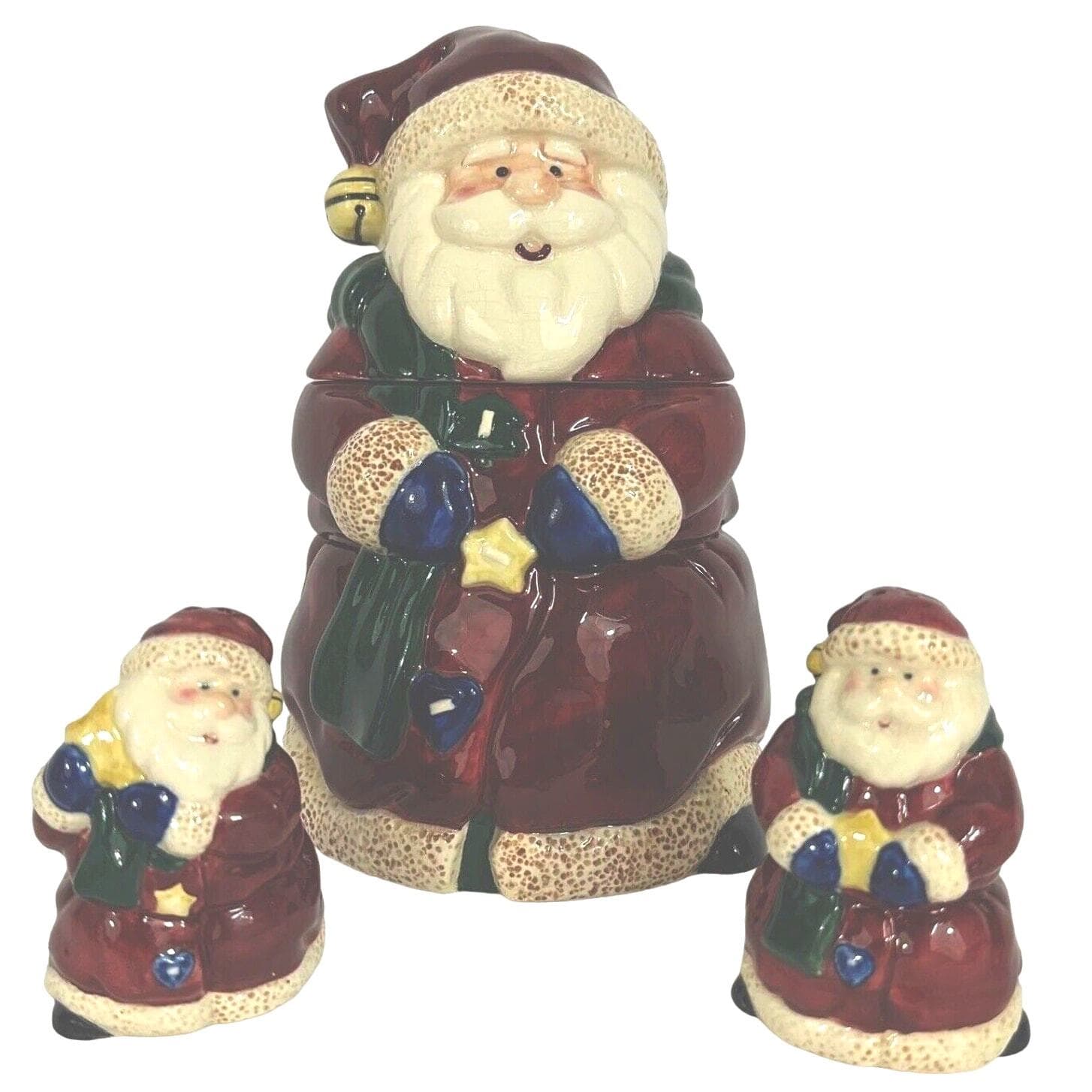 Bella Casa by Ganz Santa Claus Cookie Jar And Matching Salt and Pepper Set!