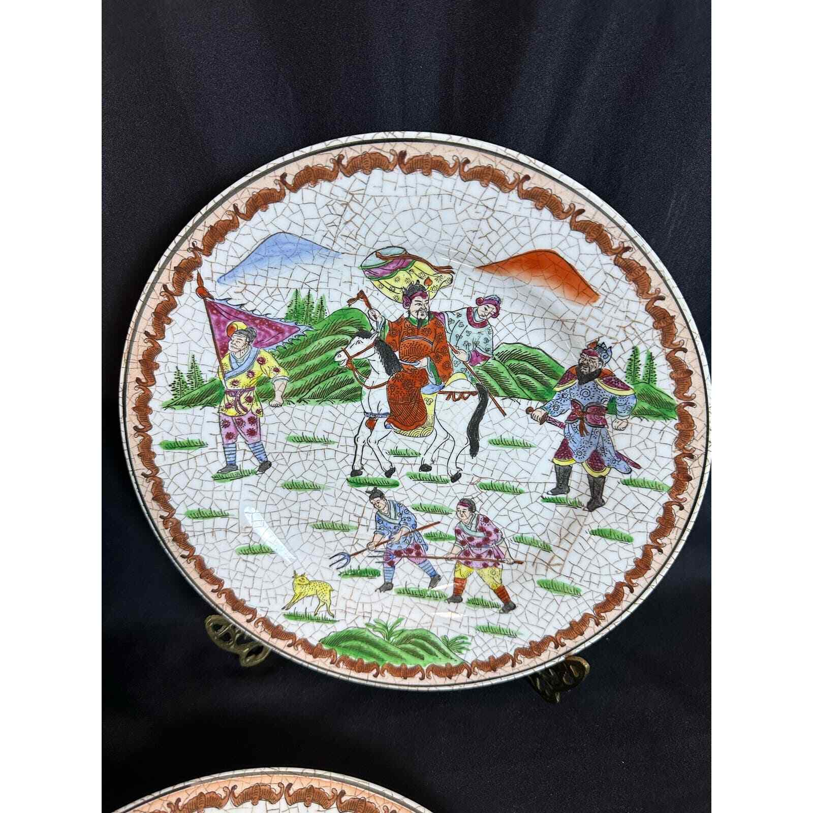 Chinese Porcelain Vintage Large 12.5" Bowl with Four 10.5" Matching Plates! - Thumbnail 10