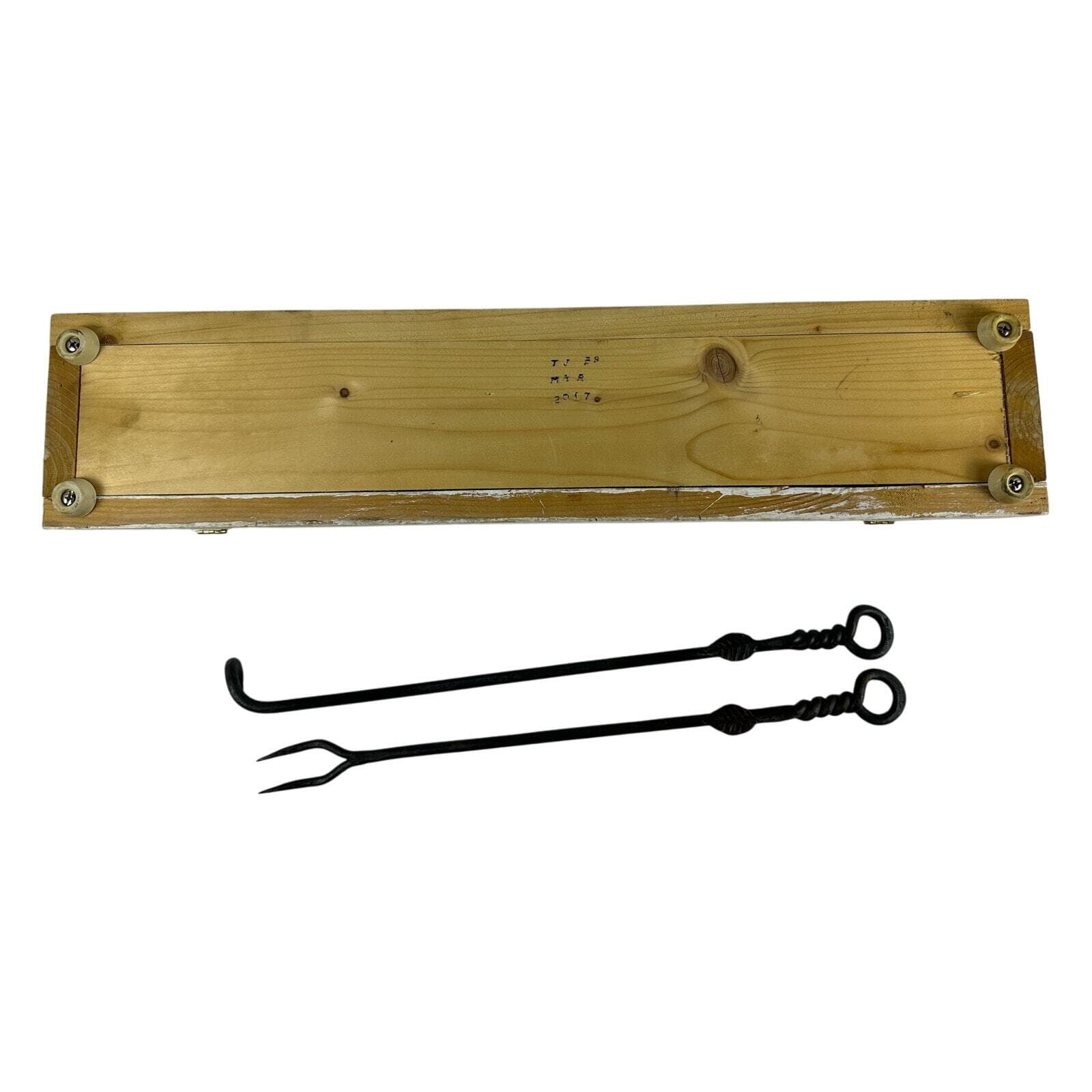 Forged Metal BarBQ Tools Twisted Leaf Design Original Box Texas Signed-Set of 2! - Thumbnail 14