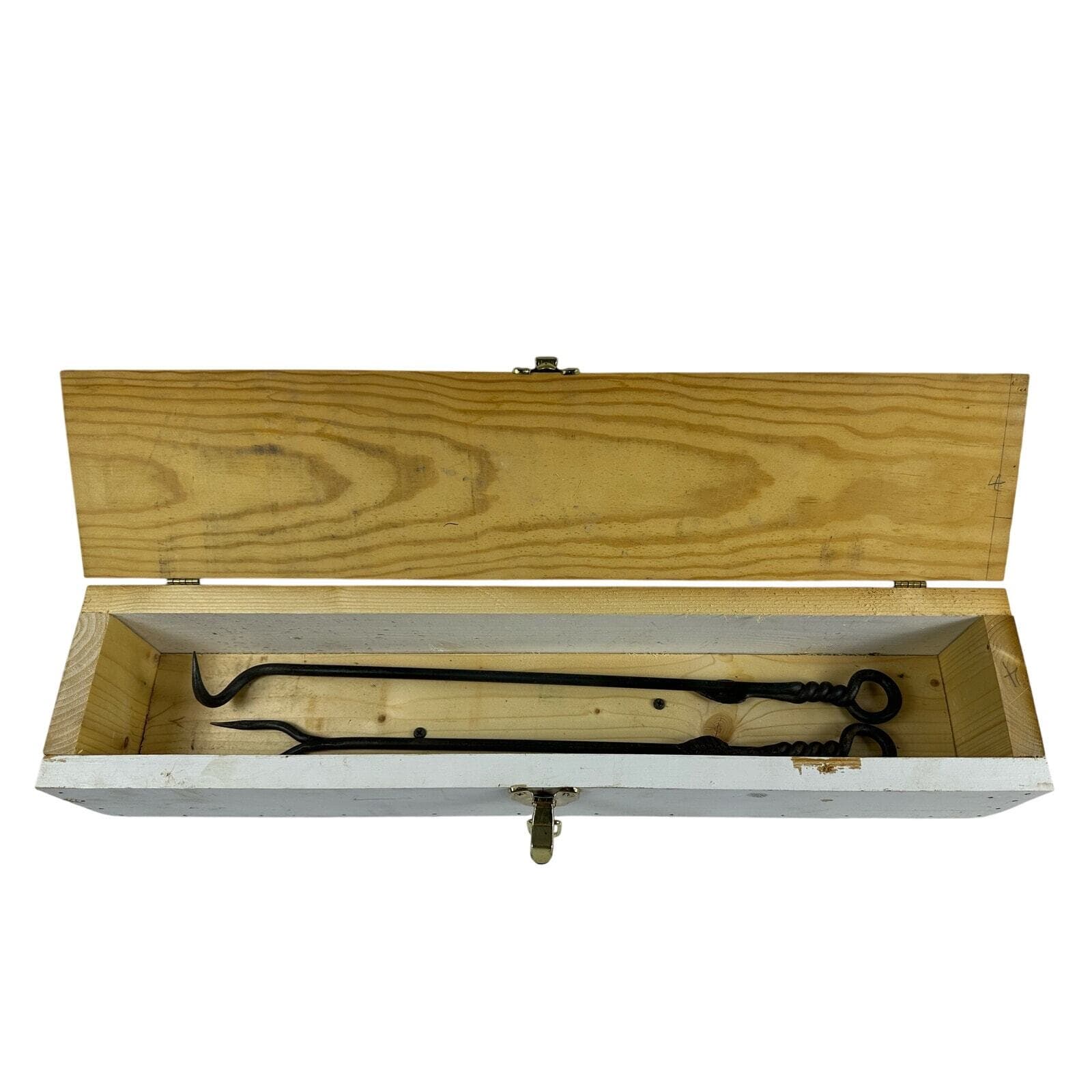 Forged Metal BarBQ Tools Twisted Leaf Design Original Box Texas Signed-Set of 2! - Thumbnail 13