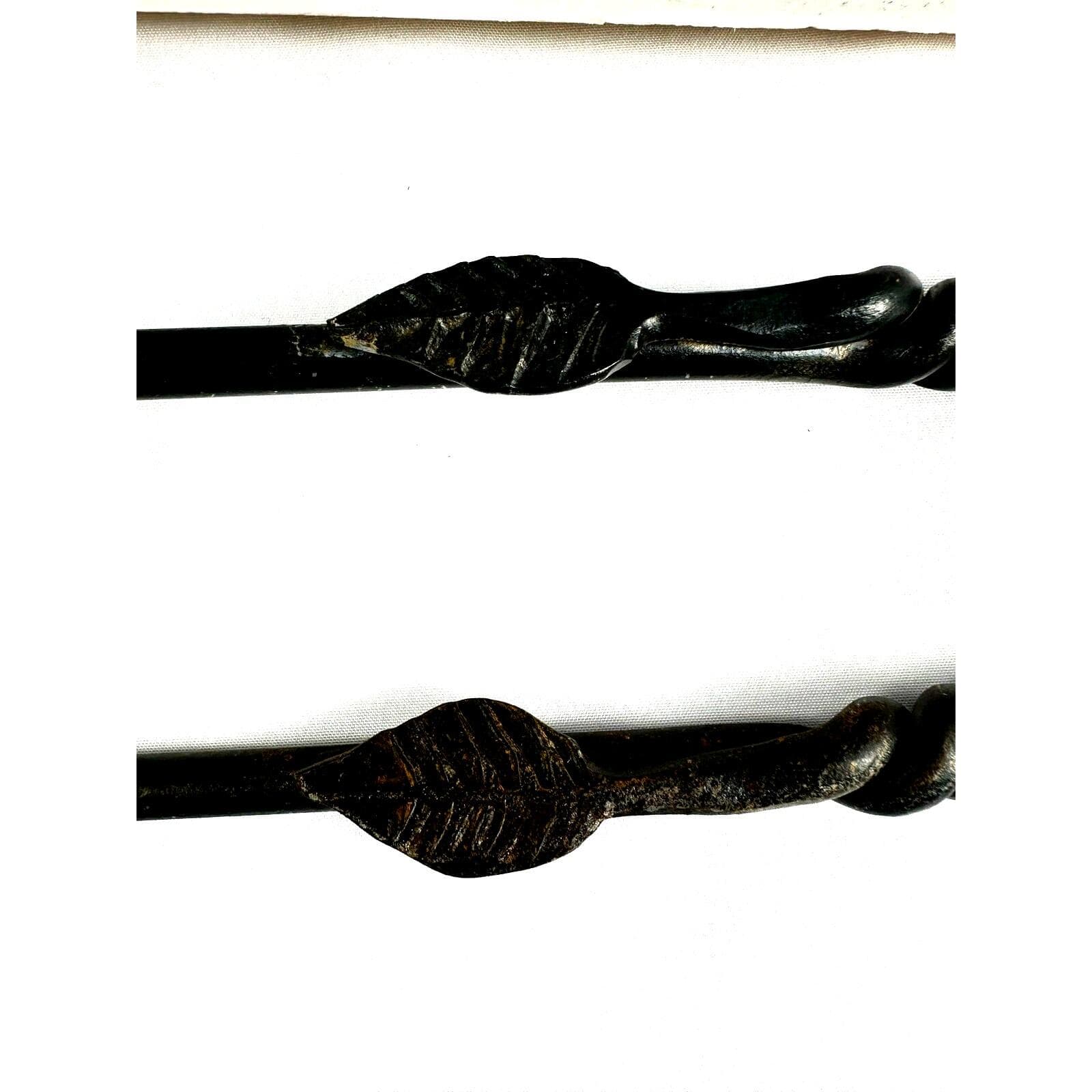 Forged Metal BarBQ Tools Twisted Leaf Design Original Box Texas Signed-Set of 2! - Thumbnail 8