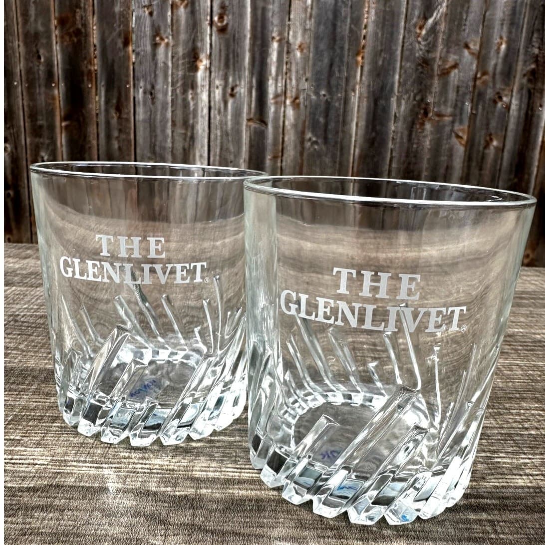 Von Pok France 'The Glenlivet' Scotch Whiskey Logo Rocks Glasses-Set of 2