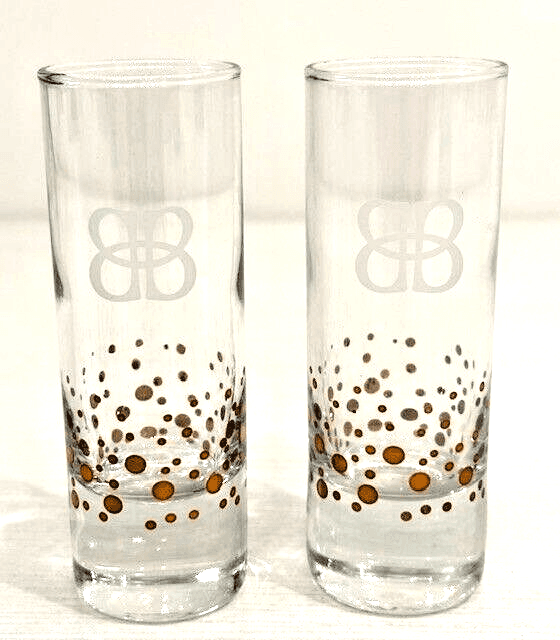 Bailey's Irish Cream Gold Confetti Tall Shot Glasses Pair Stunning! - Thumbnail 4
