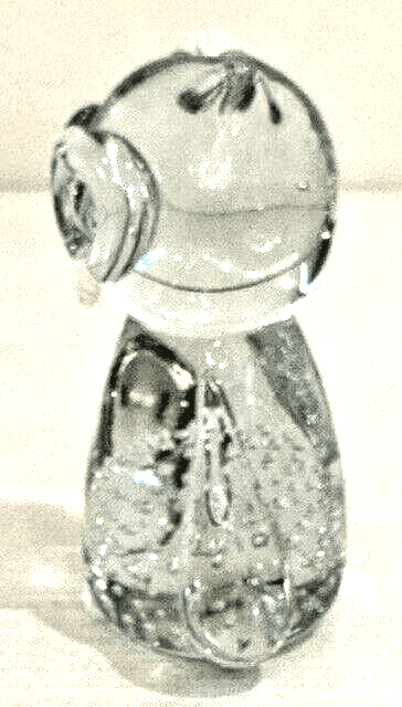 Clear Bubble Crystal Owl Absolutely Adorable! Vintage. - Thumbnail 3