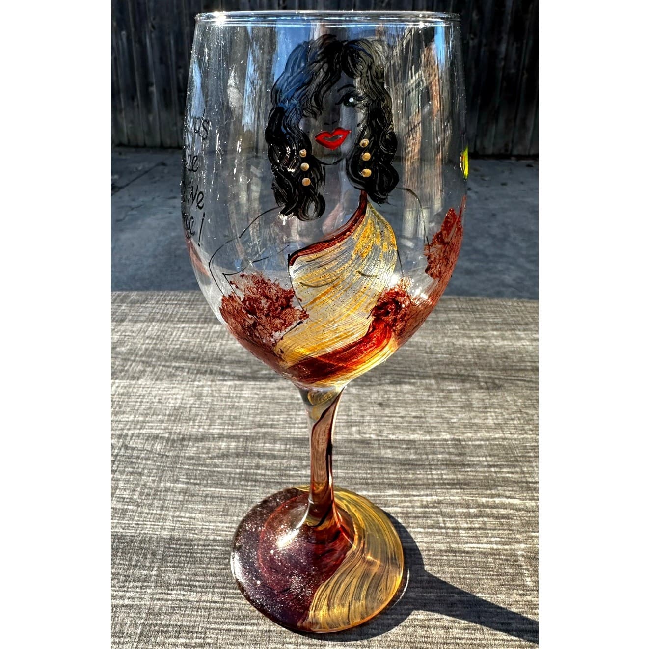 'Girlfriends are the Sisters We Choose' 9" Hand Painted Wine Glass - Thumbnail 2