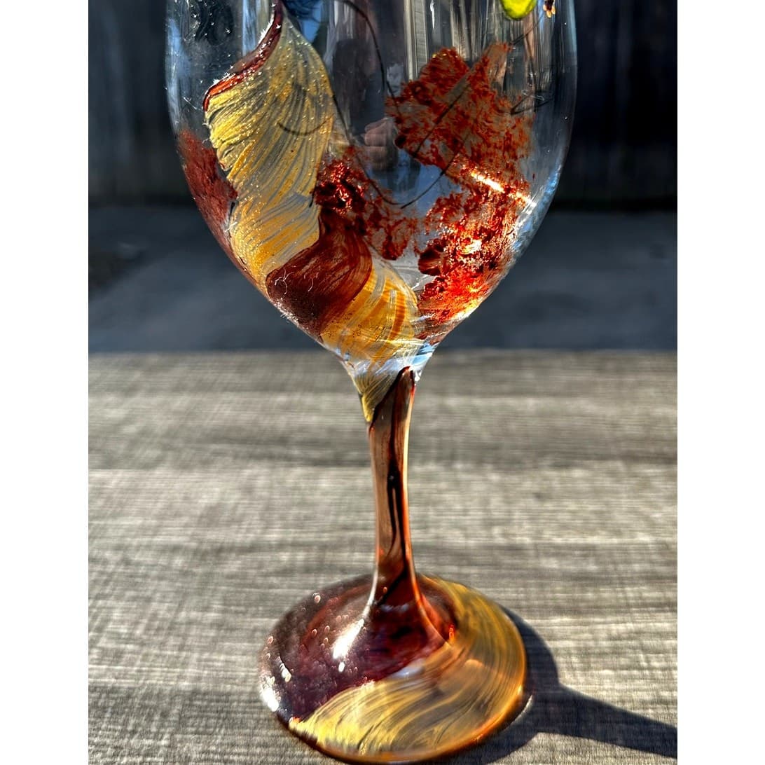 'Girlfriends are the Sisters We Choose' 9" Hand Painted Wine Glass - Thumbnail 4