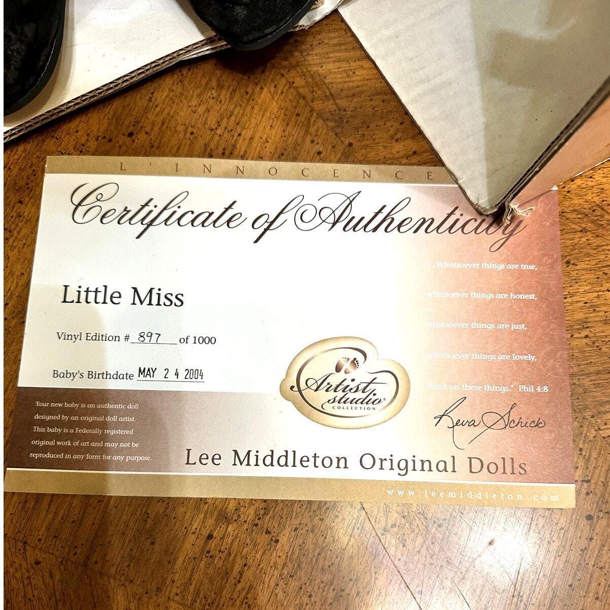 Lee Middleton Original Dolls Artist Studio #897/1000-2004 "Little Miss"-NEW - Thumbnail 3