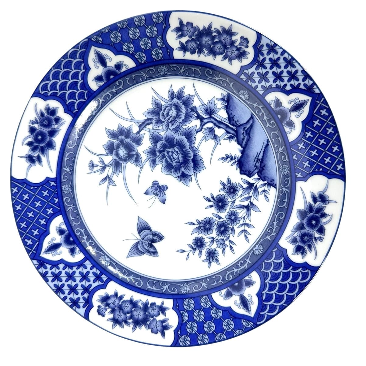 Imari Blossom China Retired Blue White Floral Butterfly 5-PC Place Setting-Rare! - Thumbnail 3