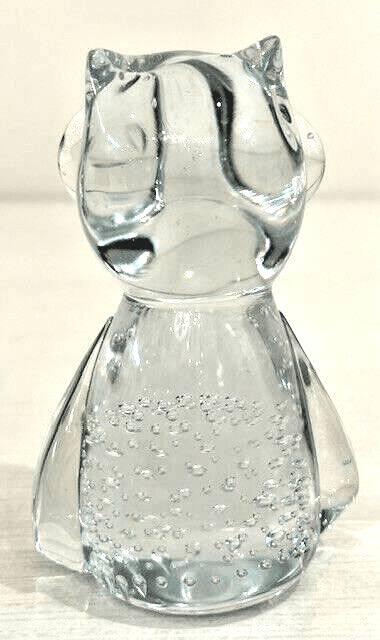Clear Bubble Crystal Owl Absolutely Adorable! Vintage. - Thumbnail 2