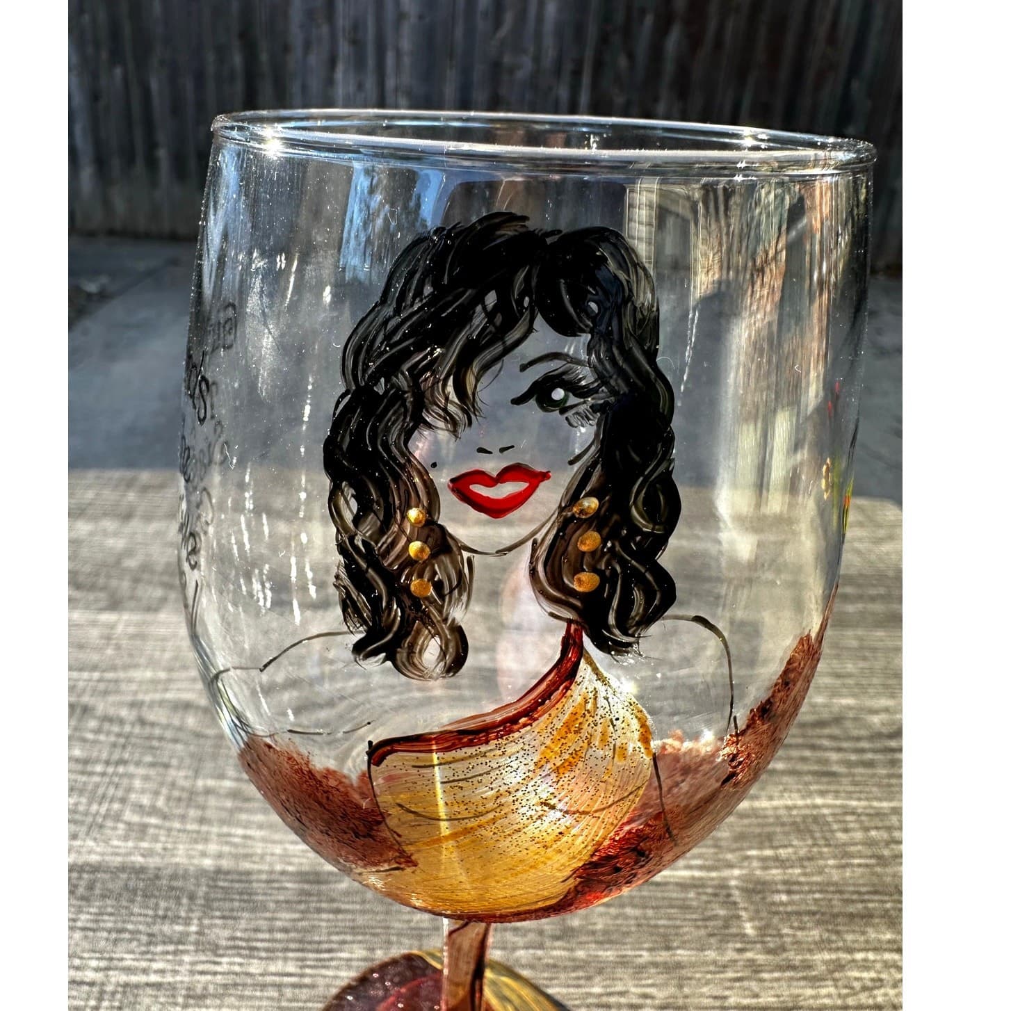 'Girlfriends are the Sisters We Choose' 9" Hand Painted Wine Glass - Thumbnail 3