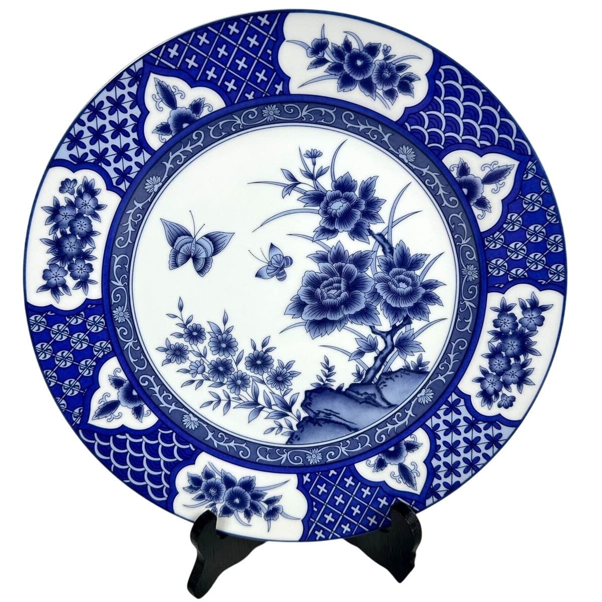 Imari Blossom China Retired Blue White Floral Butterfly 5-PC Place Setting-Rare! - Thumbnail 2