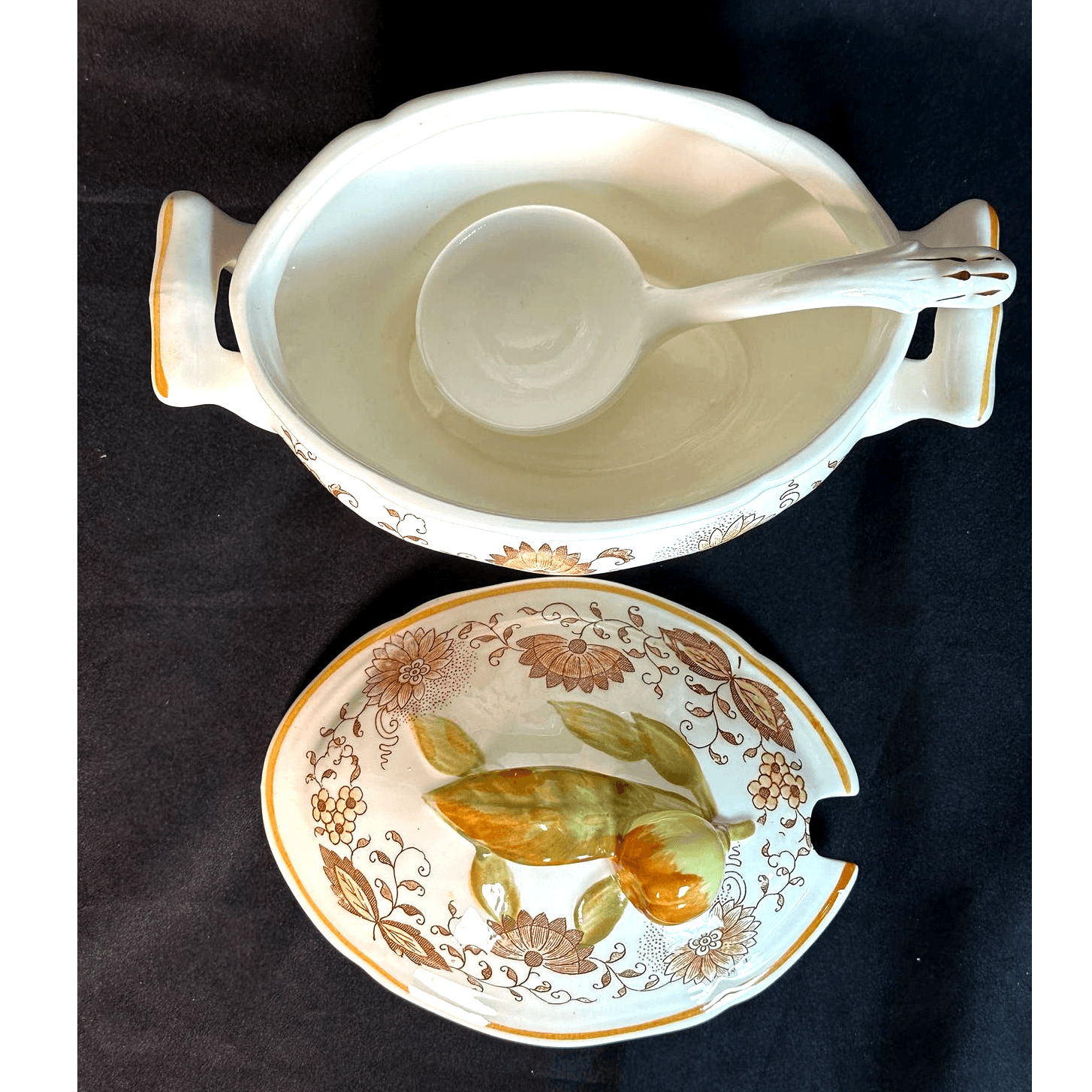 Arnart Creations Braun Onion Vintage 1950's Soup Tureen with Ladle - Thumbnail 5