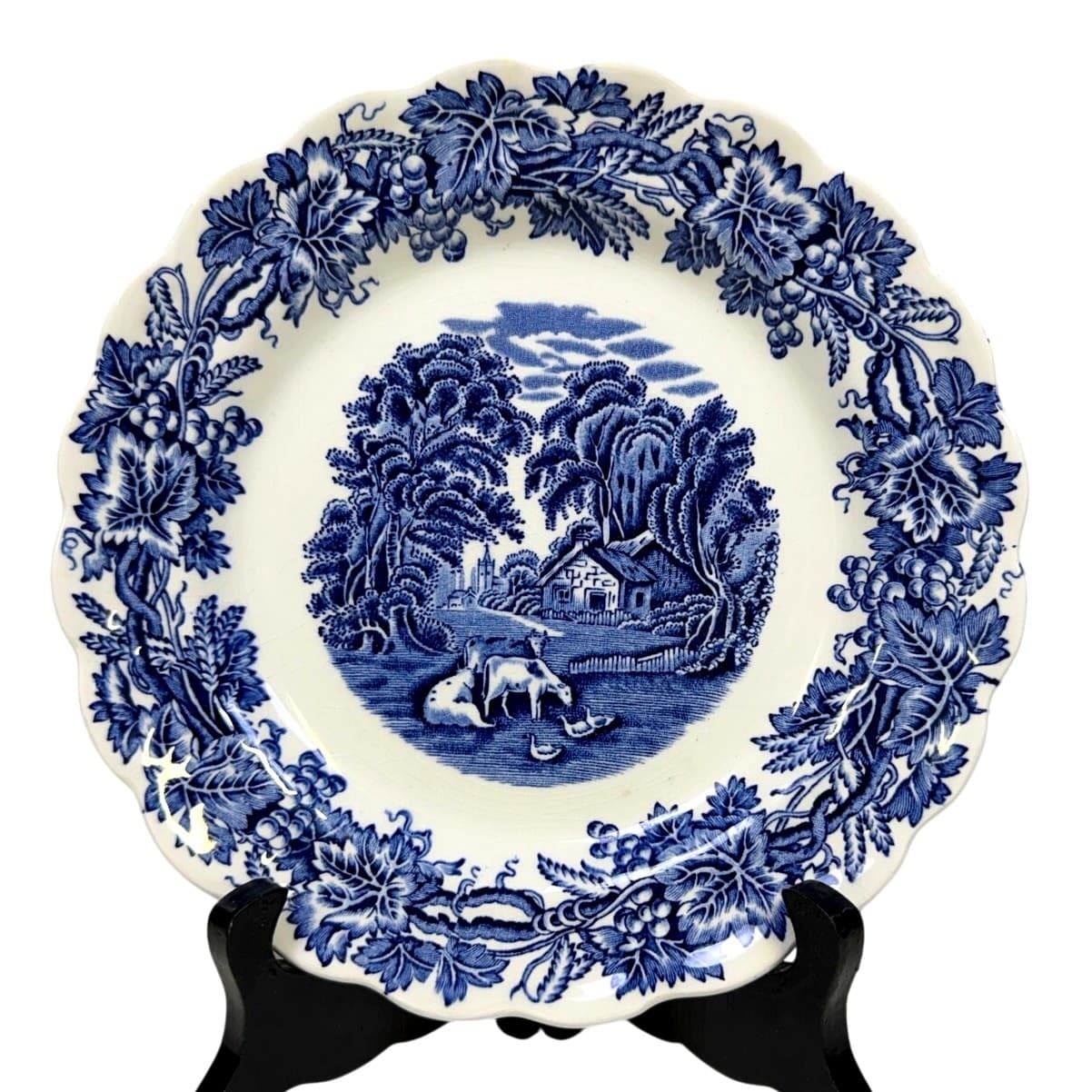 Booths England RetiredA8024 'British Scenery Blue' 7.5" Salad Plate-Rare
