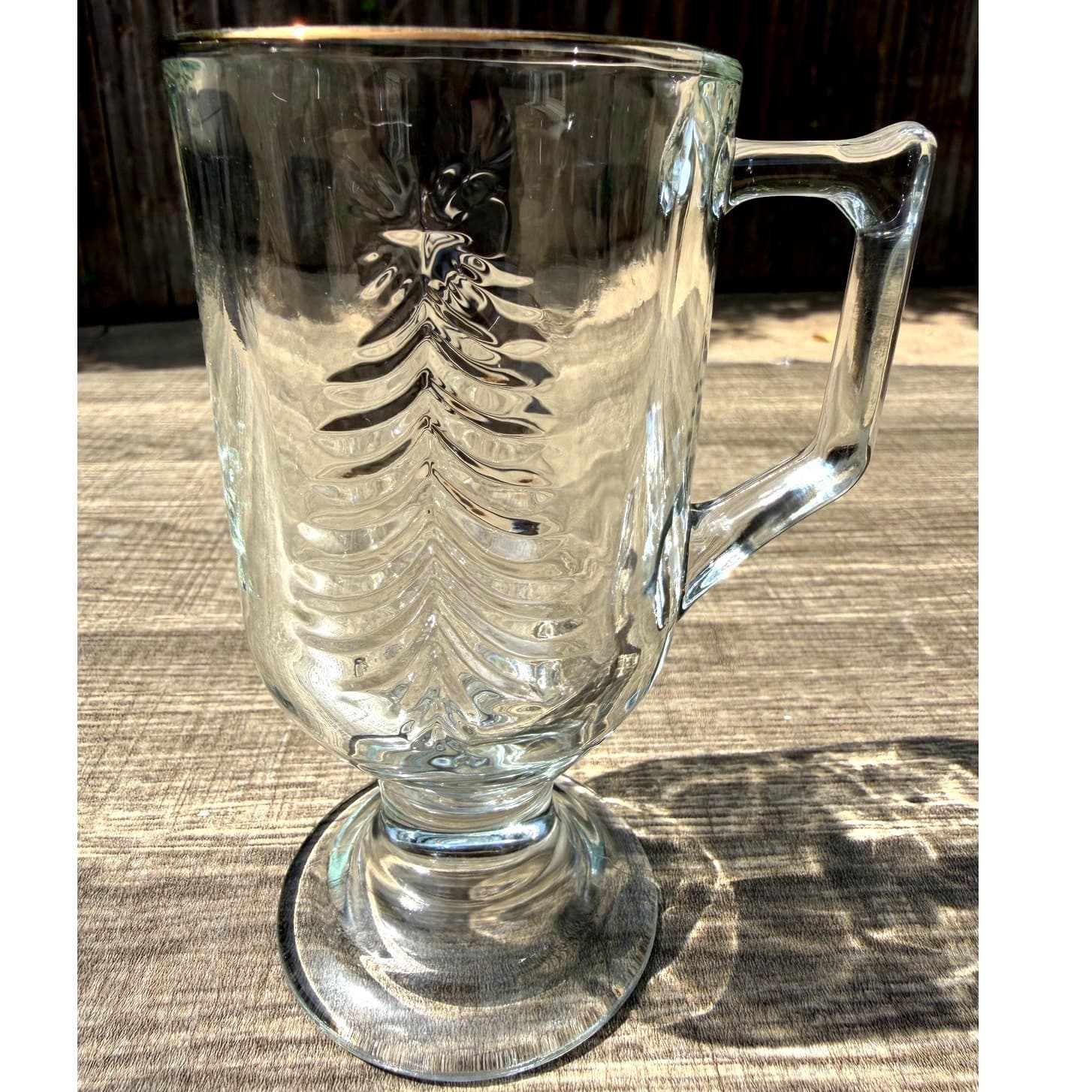 Indiana Glass Retired 1990's 'Holiday Gold' Footed Irish Coffee Mugs-Set of 4 - Thumbnail 4