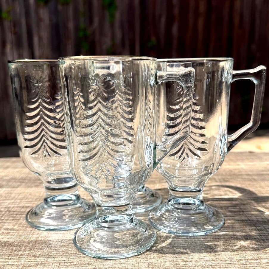 Indiana Glass Retired 1990's 'Holiday Gold' Footed Irish Coffee Mugs-Set of 4 - Thumbnail 3