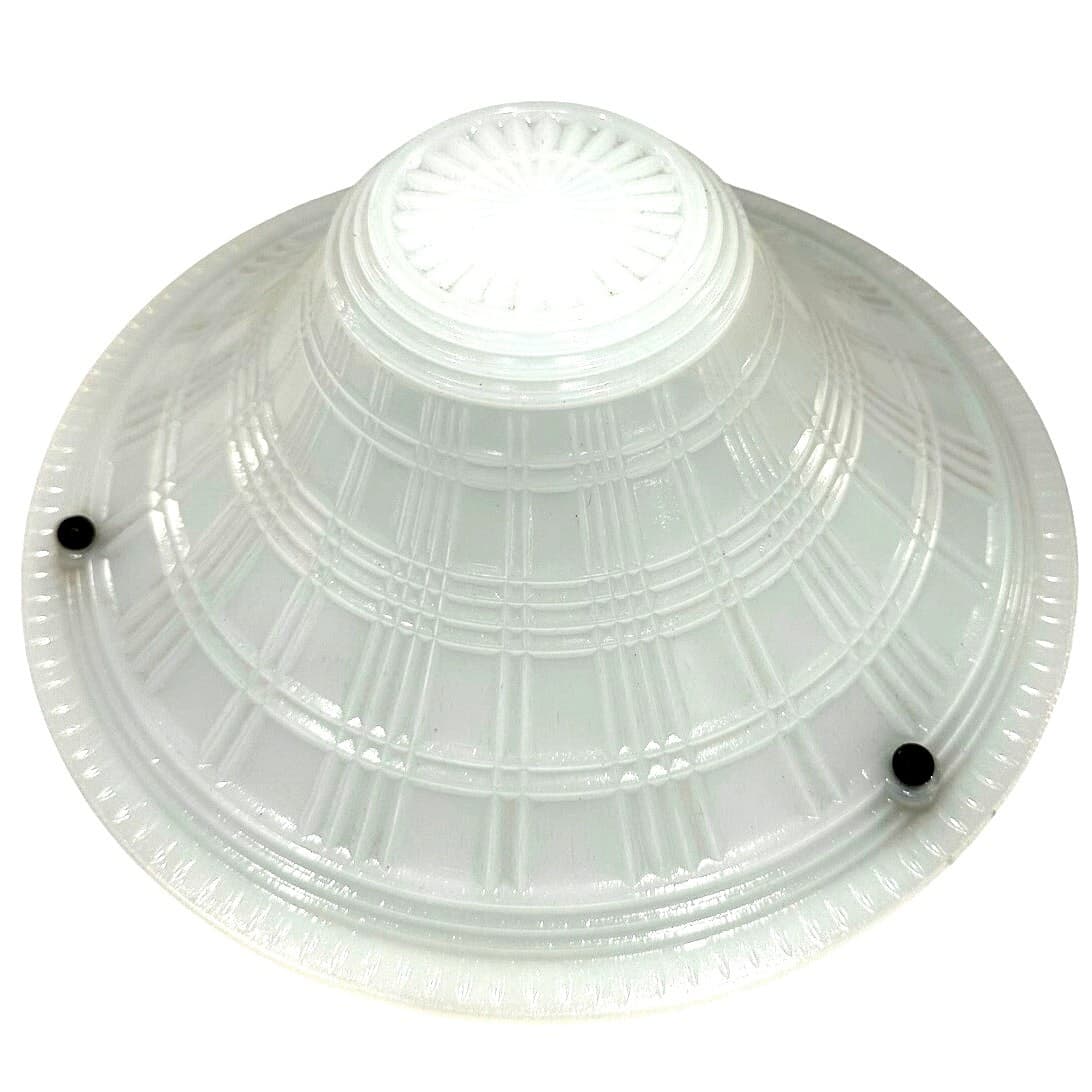 Art Deco Hanging Opalescent Milk Glass 10.5" Vintage Ceiling Light Shade-Rare - Thumbnail 6