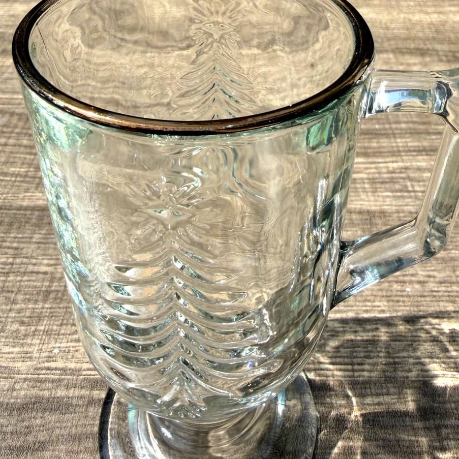 Indiana Glass Retired 1990's 'Holiday Gold' Footed Irish Coffee Mugs-Set of 4 - Thumbnail 7