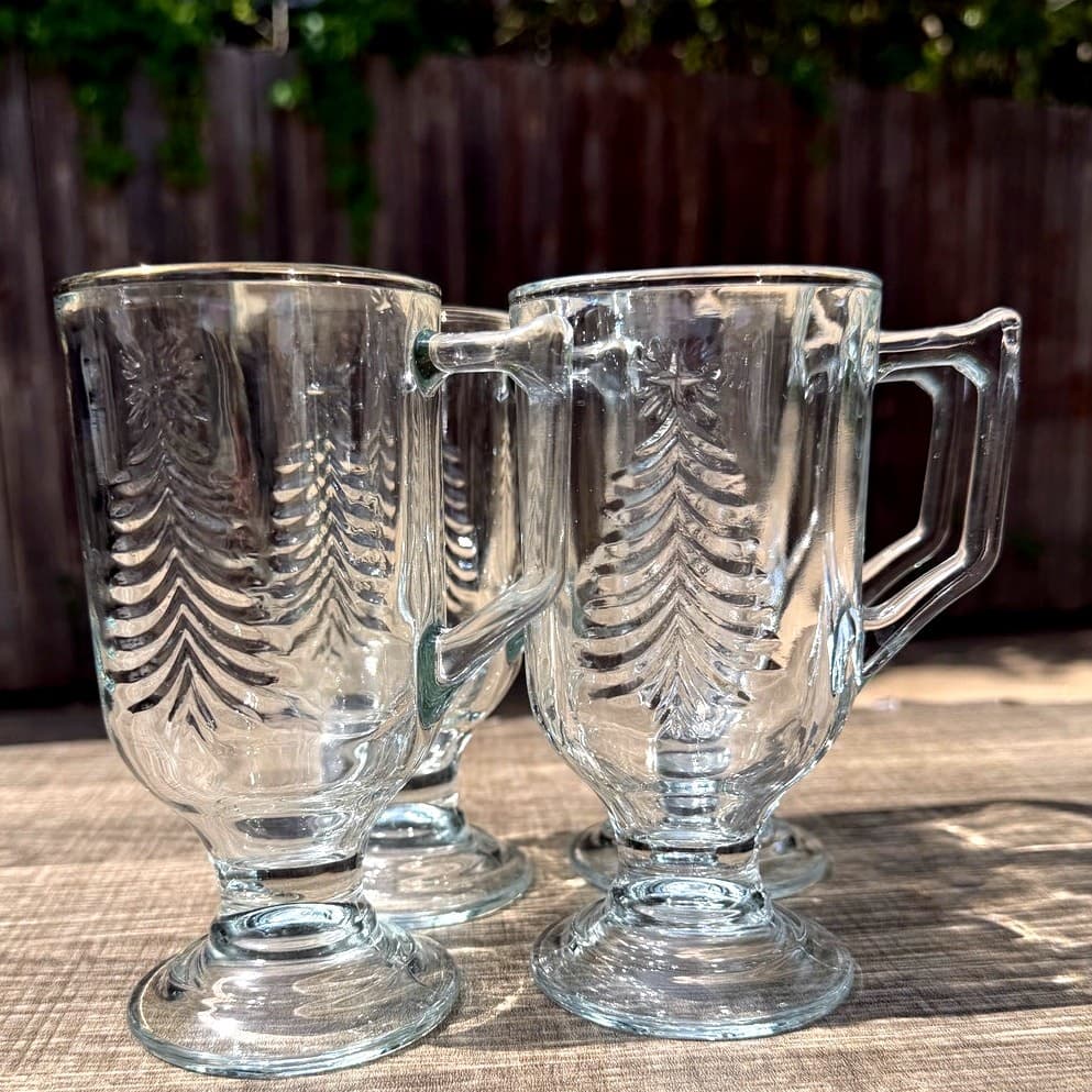 Indiana Glass Retired 1990's 'Holiday Gold' Footed Irish Coffee Mugs-Set of 4 - Thumbnail 5