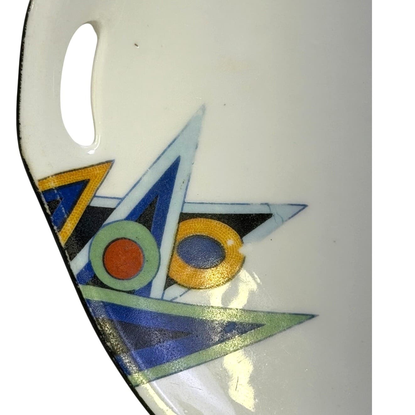 Germany Retired 'GMY36' Collection Black Rim Vintage Handled 8" Cake Plate-Rare - Thumbnail 2