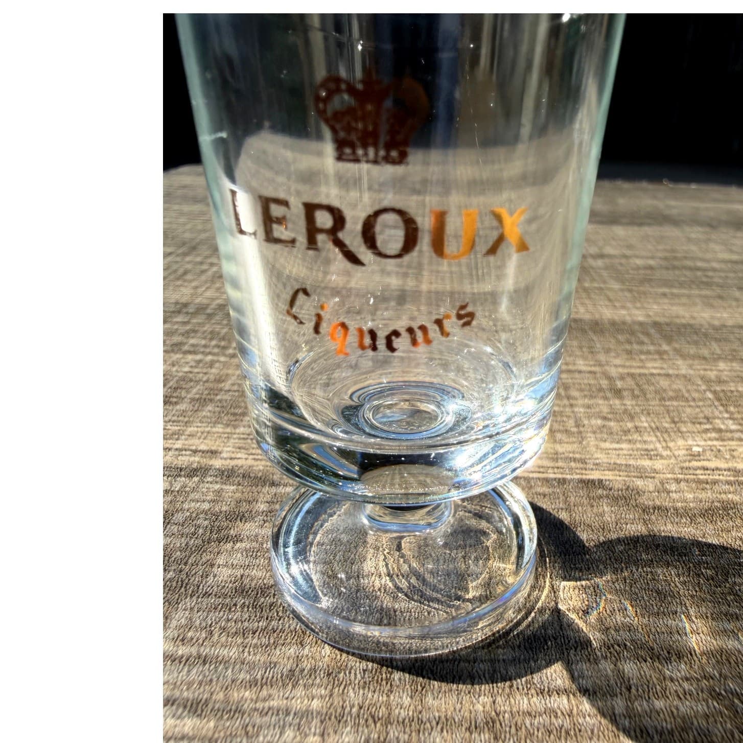 Leroux Vintage Stemmed 3" Gold Logo Liqueur/Cordial/Shot Glasses-Set of 5 - Thumbnail 6