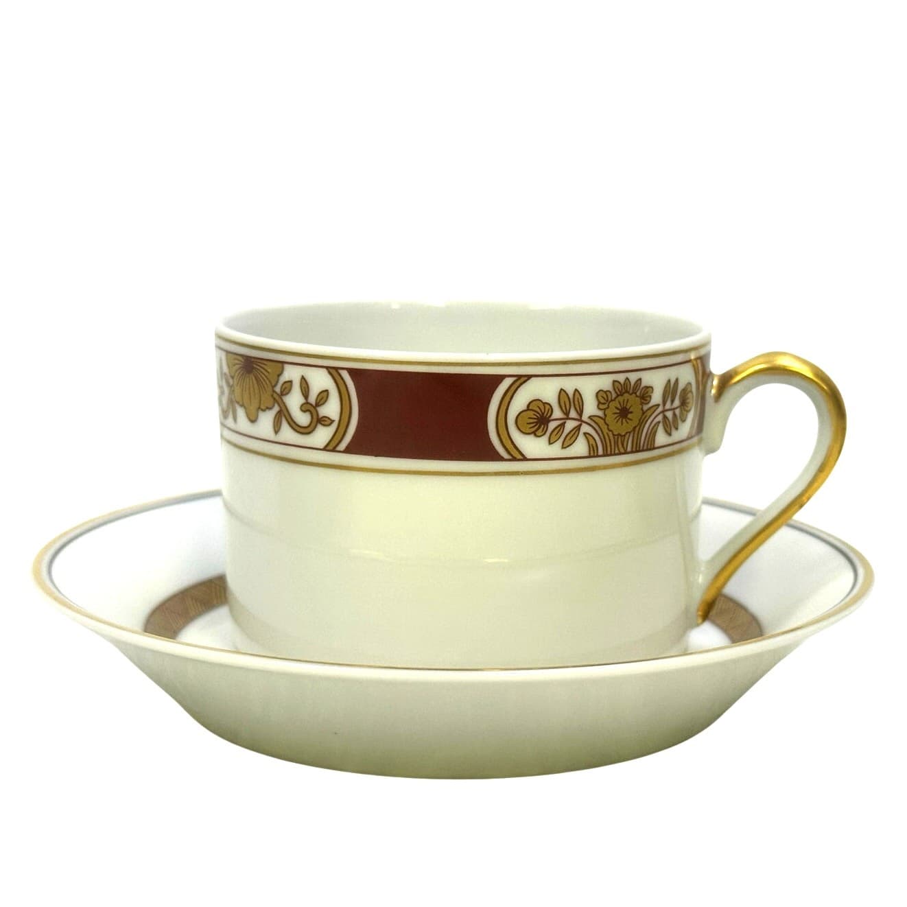 Fitz & Floyd 1979 Retired 'Fleur Orientale Cinnabar' Cup and Saucer-Set of 4 - Thumbnail 2