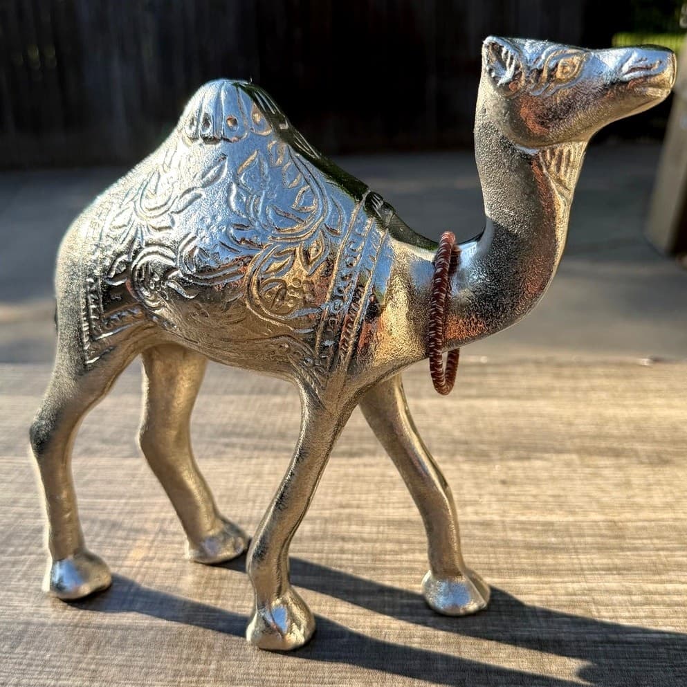 Decorative Unique Vintage Retro Metal 7.25" Exotic Camel Figurine