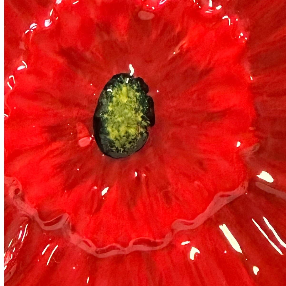 Pier 1 Import 2011-2016 Retired 'Red Poppies' Flower Shape 11" Platter-Set of 5 - Thumbnail 3