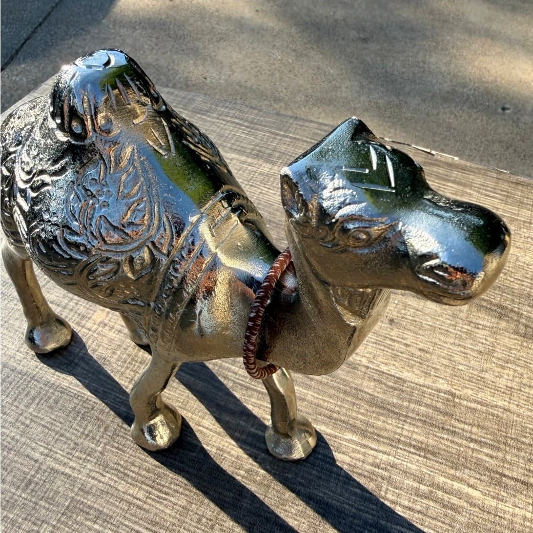Decorative Unique Vintage Retro Metal 7.25" Exotic Camel Figurine - Thumbnail 8