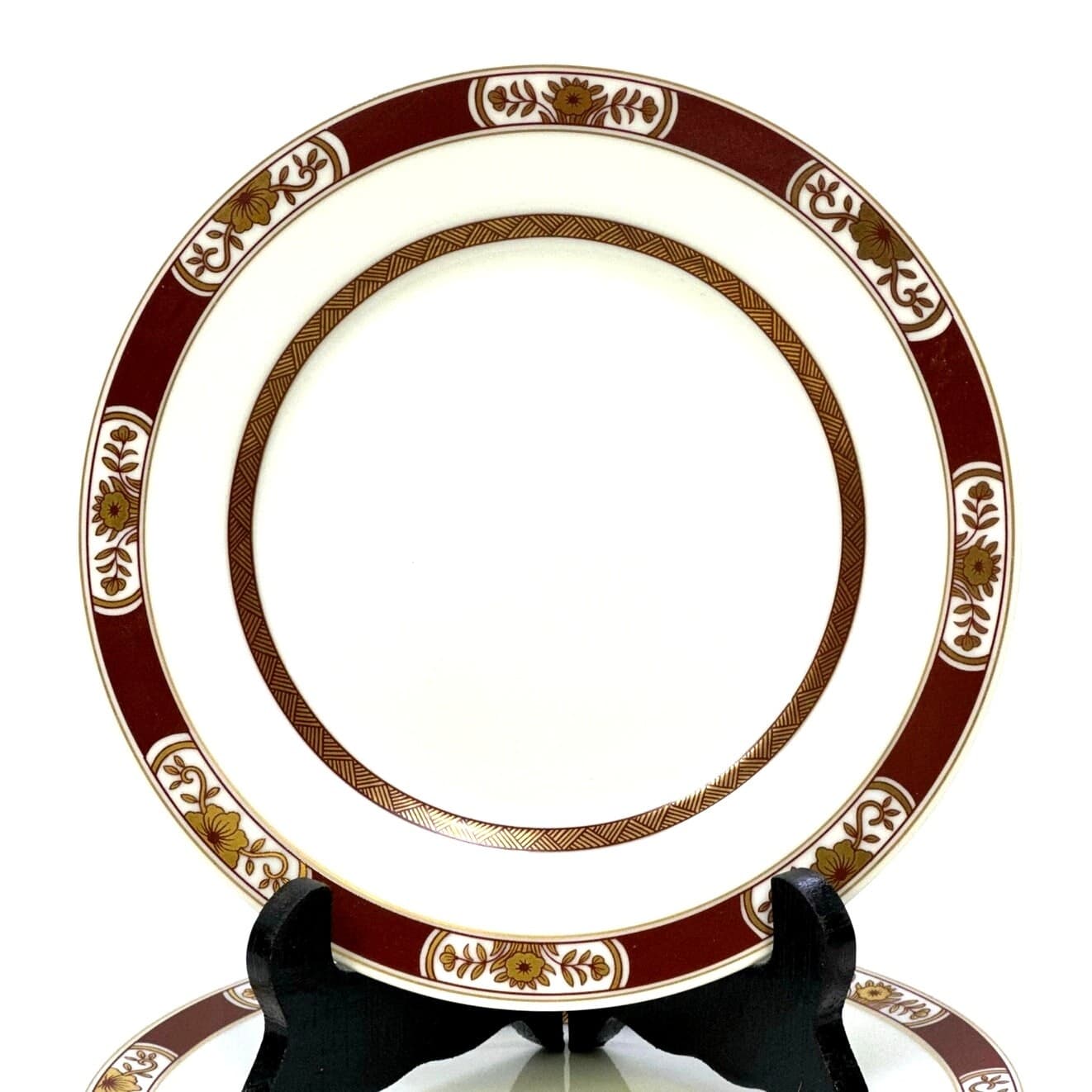 Fitz & Floyd 1979 Retired 'Fleur Orientale Cinnabar' 7.5" Salad Plates-Set of 4