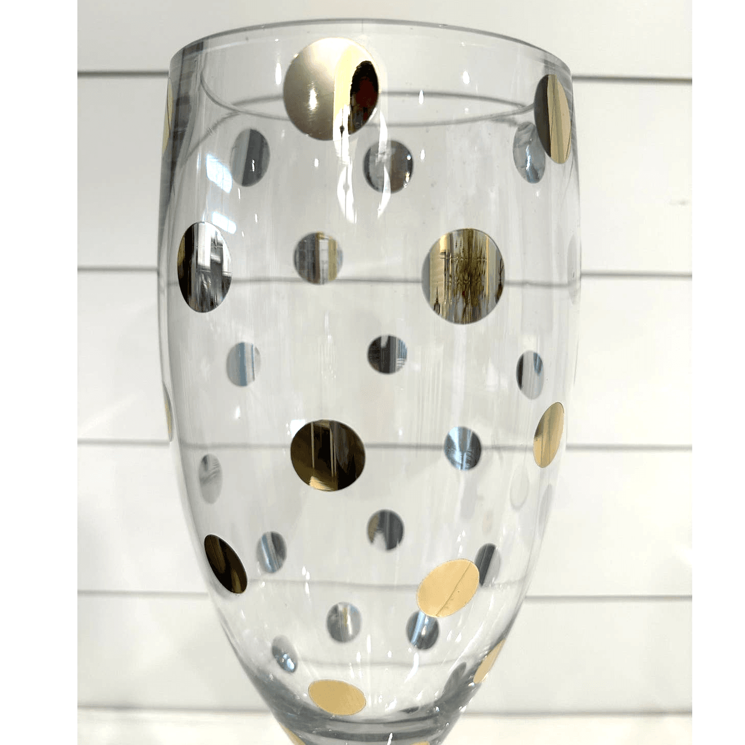 Kate Spade Pearl Place Inspired Gold Polka Dot Wine Glass Centerpiece-19.75" - Thumbnail 2