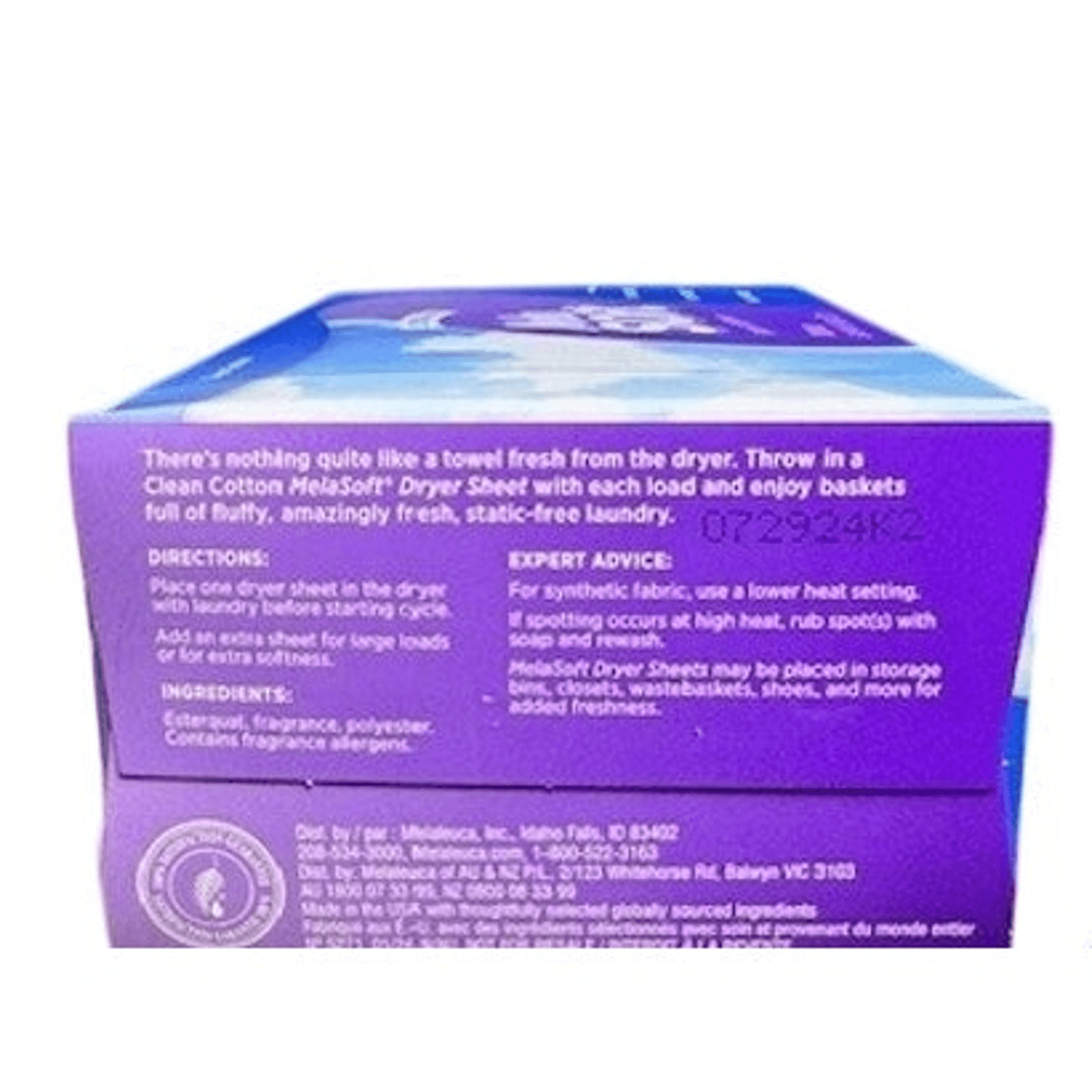 Melaleuca Ecosense Clean Cotton MelaSoft 16 oz Dryer Sheets-100 Sheets in Box - Thumbnail 5