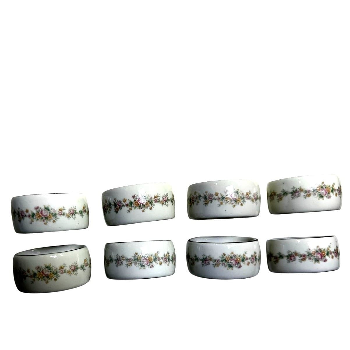 Kentfield and Sawyer Retired KSA2 Porcelain Napkin Rings-Set of 8-Rare-Excellent - Thumbnail 3