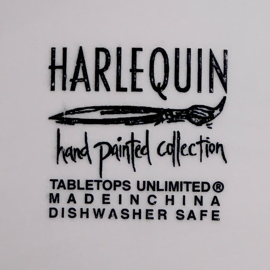 Tabletops Unlimited Harlequin Hand Painted Large Oval 18.5" Serving Platter - Thumbnail 4