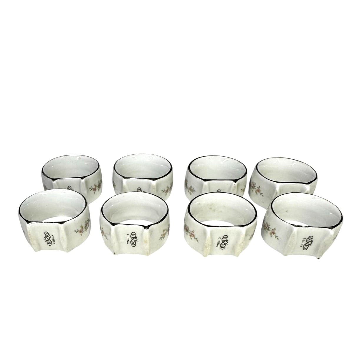 Kentfield and Sawyer Retired KSA2 Porcelain Napkin Rings-Set of 8-Rare-Excellent - Thumbnail 5
