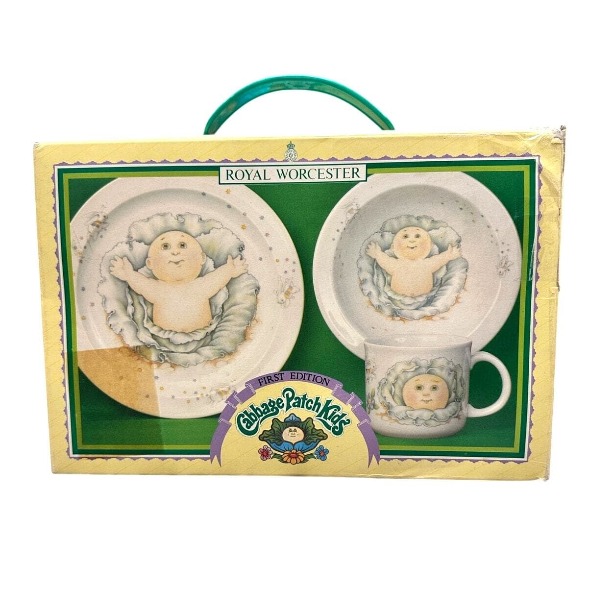 Cabbage Patch 1983 Royal Worcester 1st Edition Porcelain Plate/Bowl/Mug Set-NEW! - Thumbnail 6