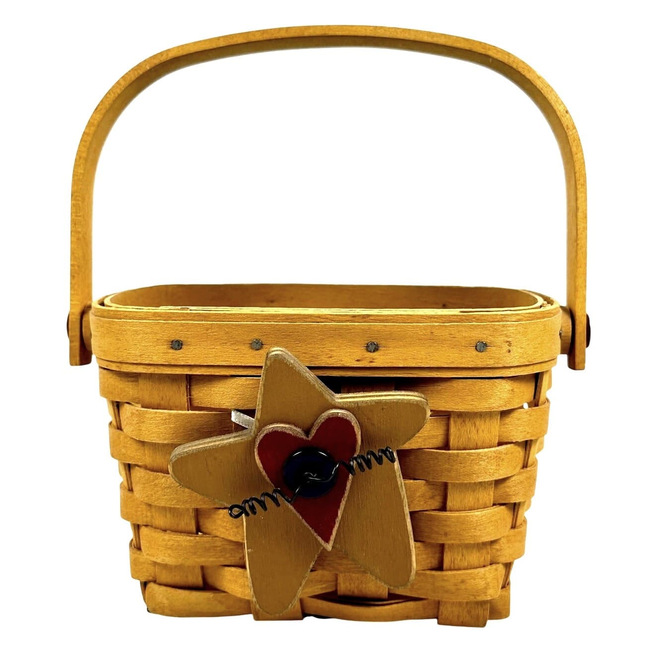 1997 Longaberger American Cancer Society Horizon of Hope Basket Heart Tie-On USA