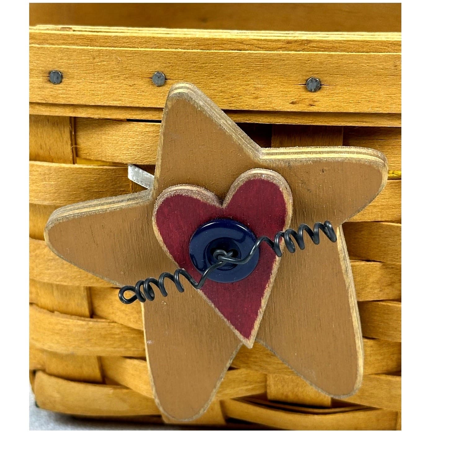 1997 Longaberger American Cancer Society Horizon of Hope Basket Heart Tie-On USA - Thumbnail 10