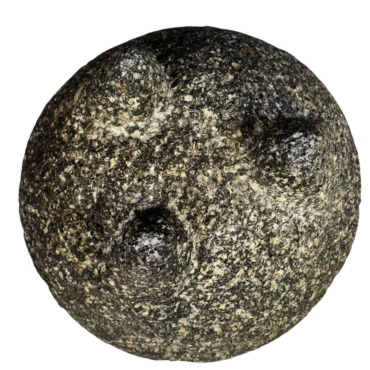 Volcanic Black & Gray Lava Rock 8" Vintage Molcajete Mortar and Pestle - Thumbnail 5