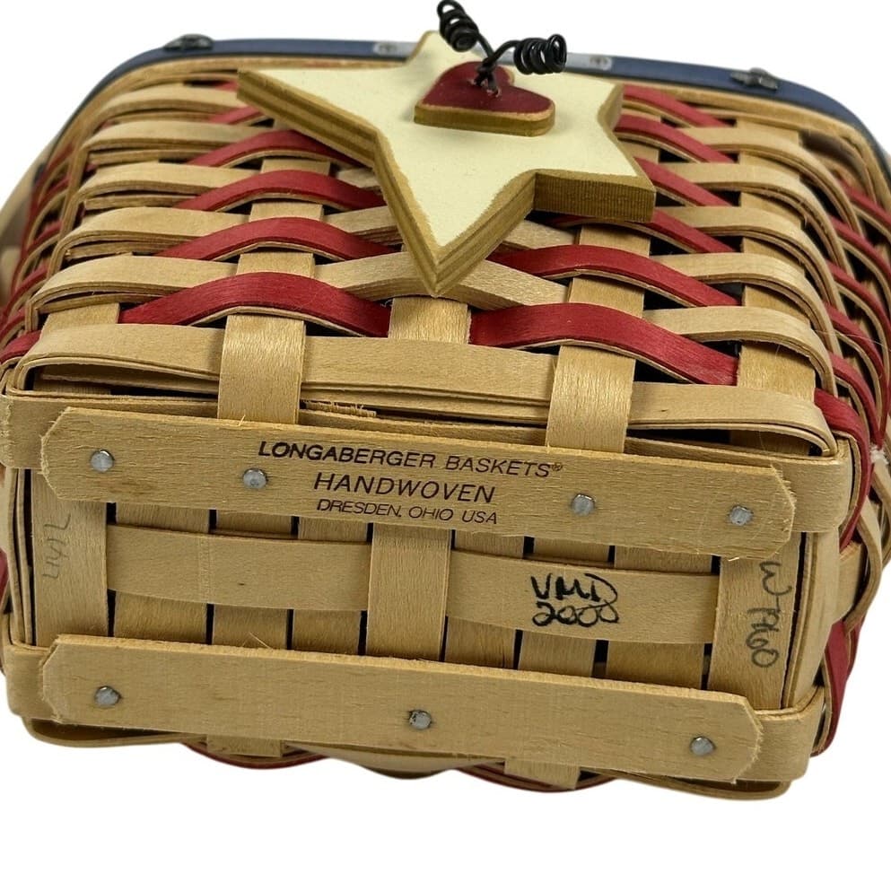 Longaberger 2001 Hostess Appreciation Inaugural Basket Liner Protector TieOn USA - Thumbnail 3