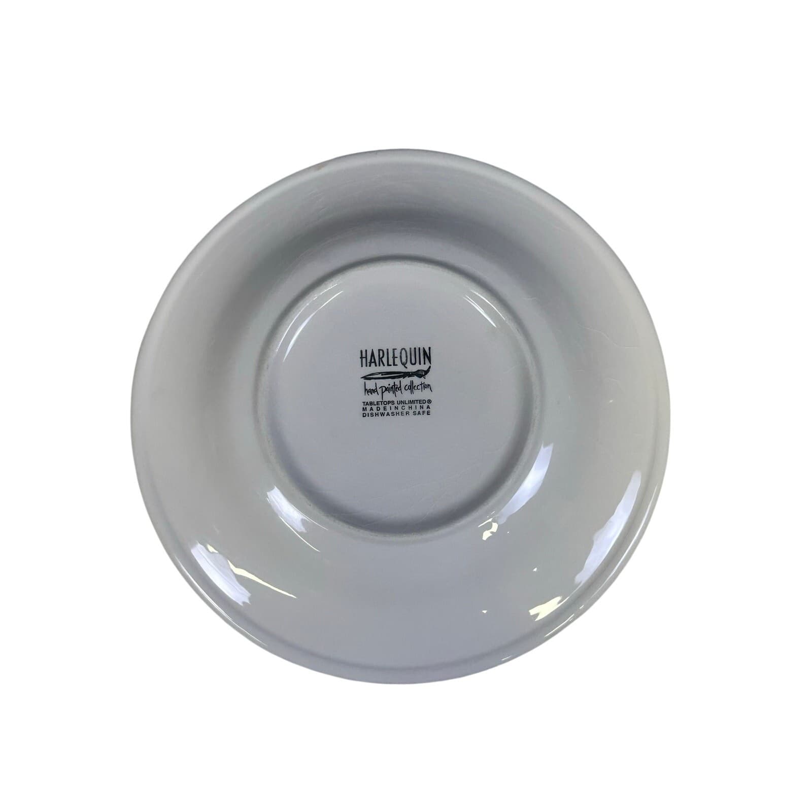 Tabletops Unlimited Retired 2004 Hand Painted Harlequin Dessert Plates-Set of 6 - Thumbnail 3
