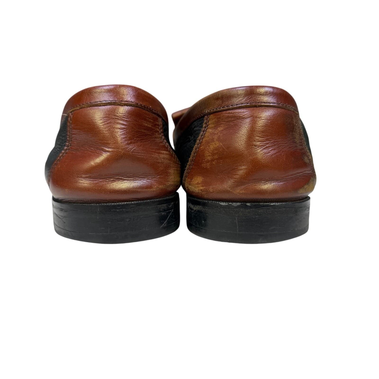 Murphy Mens 11M Kiltie Tassel Loafers Brown Black Leather Slip On Moc Toe Shoes - Thumbnail 8