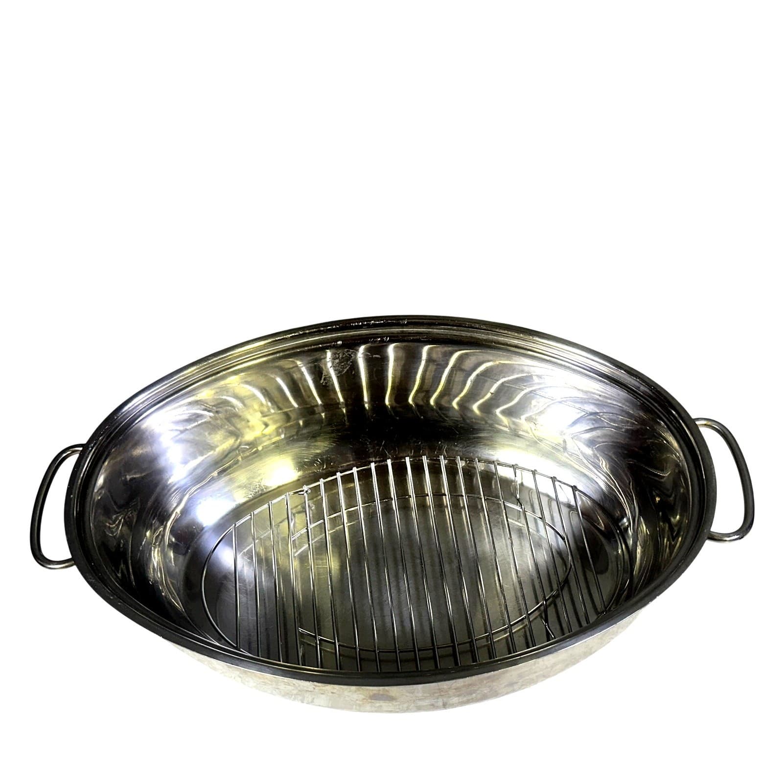 Large Heavy Stainless Steel 16 x 11 x 8 High Dome Roasting Pan w/Rack - Thumbnail 8