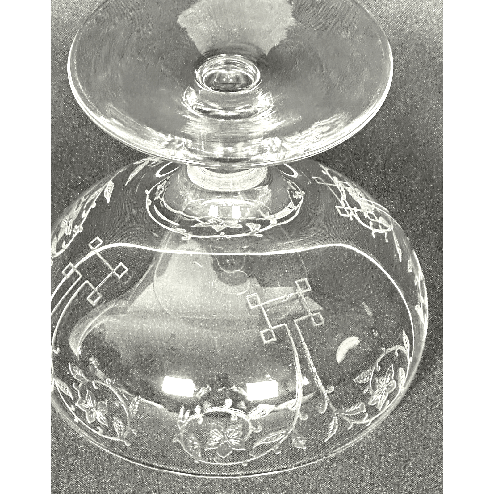 Fostoria Etch 212 Pattern Low Sherbet Glass Antique 1920's VERY RARE-3.25" - Thumbnail 4