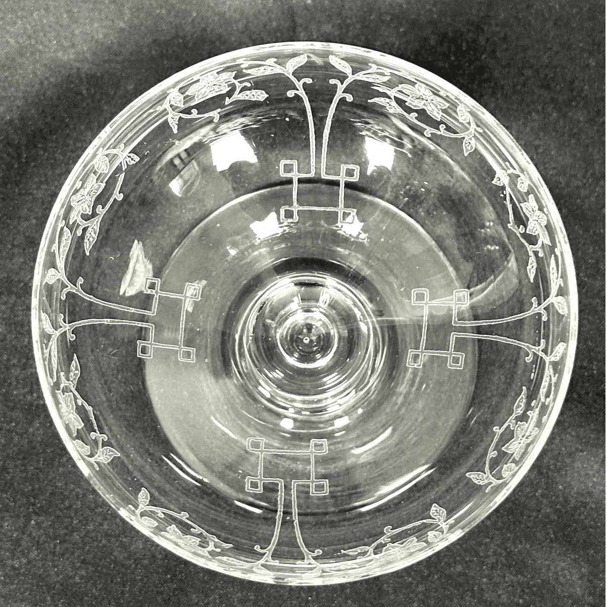 Fostoria Etch 212 Pattern Low Sherbet Glass Antique 1920's VERY RARE-3.25" - Thumbnail 5