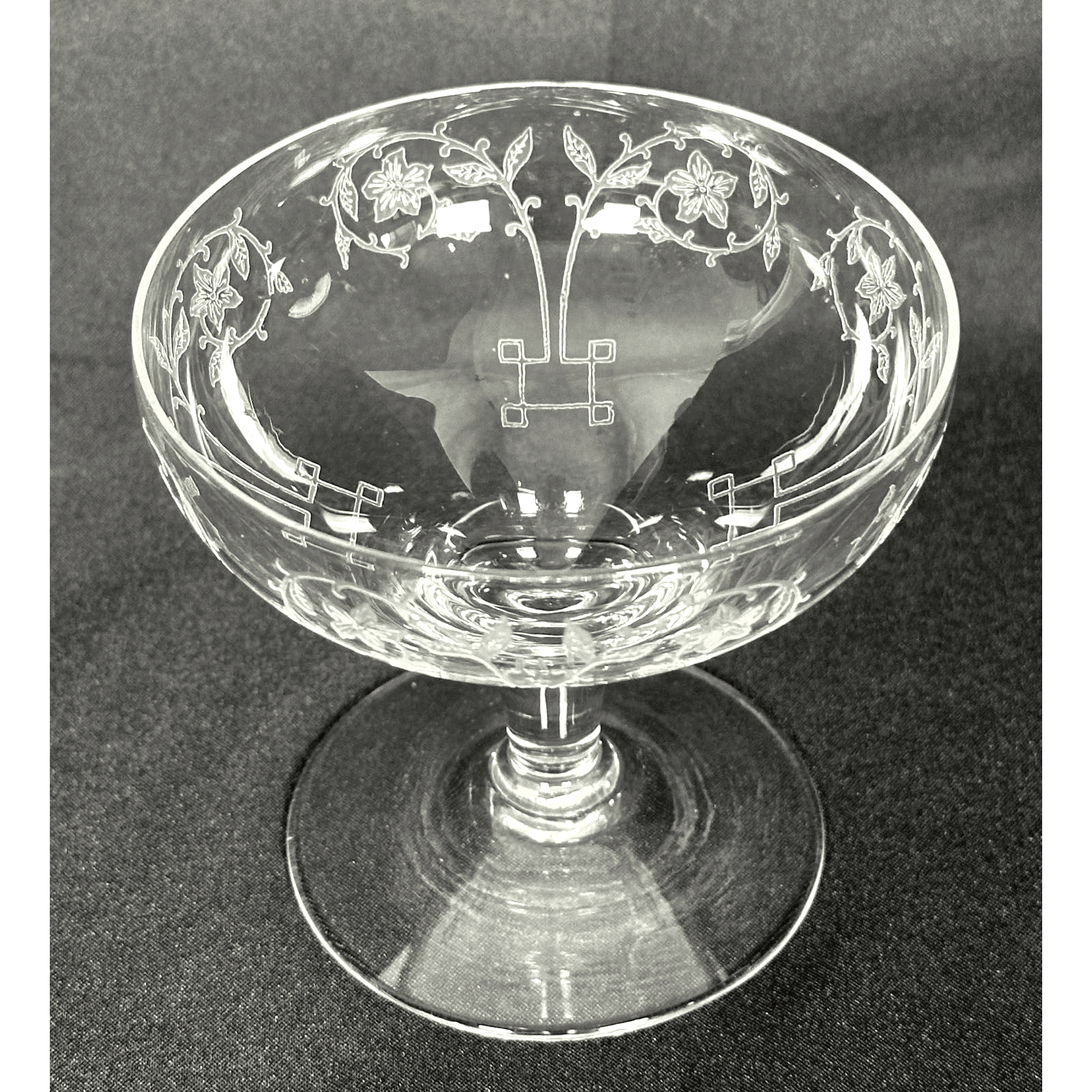 Fostoria Etch 212 Pattern Low Sherbet Glass Antique 1920's VERY RARE-3.25" - Thumbnail 2