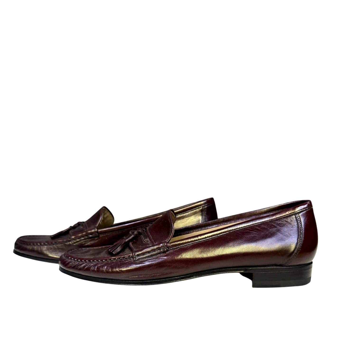 Bally Sesto Tassel Loafers Mens 10 E Brown Leather Dress Shoes Italy Slip On-New - Thumbnail 4