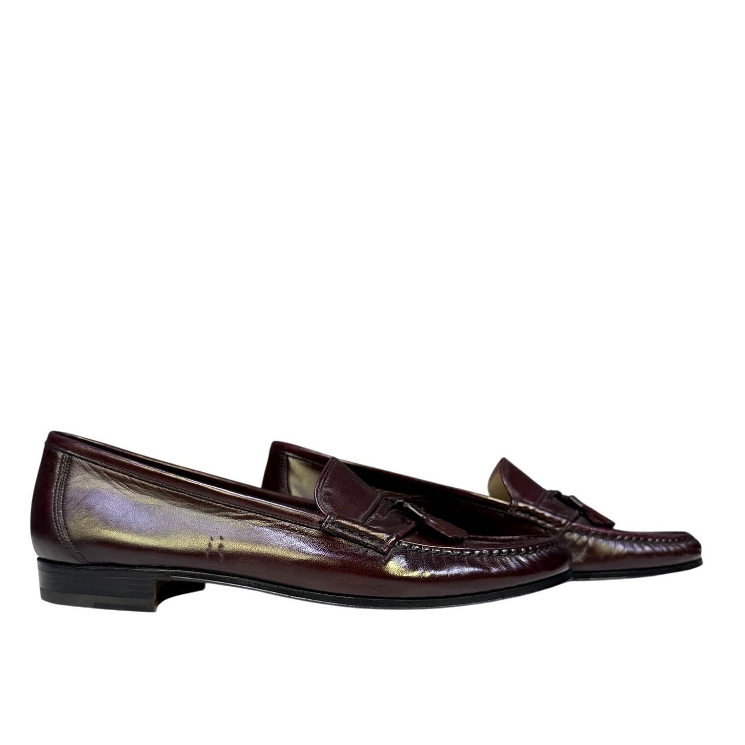 Bally Sesto Tassel Loafers Mens 10 E Brown Leather Dress Shoes Italy Slip On-New - Thumbnail 2