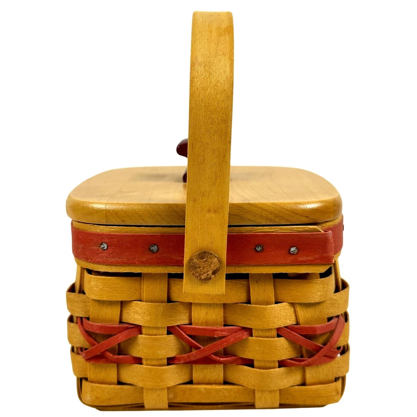 Longaberger 2000 Tree Trimming Basket WoodCrafts Lid Protector Christmas USA - Thumbnail 2