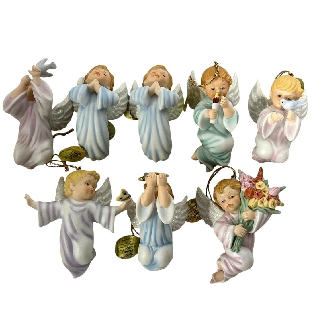Ashton Drake Vintage 1998 1999 Gifts from Above Angel Cherub Ornaments -Set of 8 - Thumbnail 2